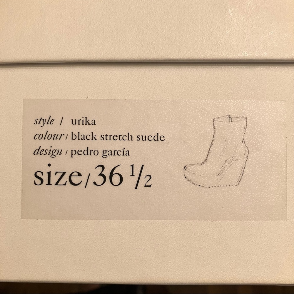 Pedro Garcia women’s black stretch suede Urika Wedge Booties w/zipper size US6.5 - Picture 5 of 10